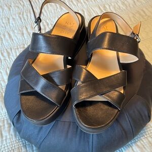 Black platform sandals